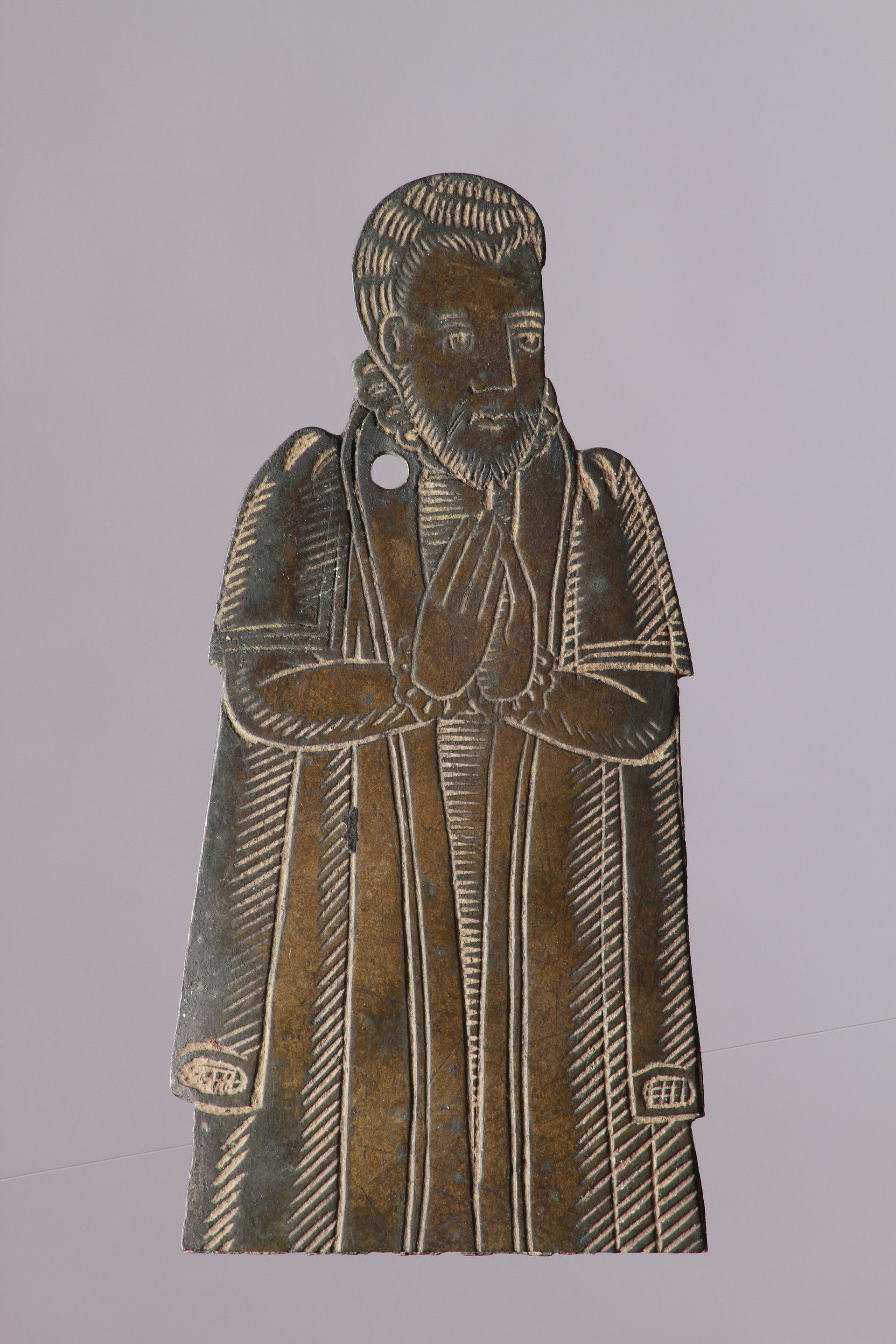 English Incised Memorial Brass Effigy